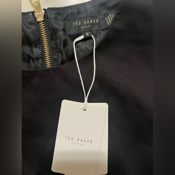 NEW Ted Baker Elynah Asymmetric Peplum Dress $295 Sz 12 - Picture 3 of 14